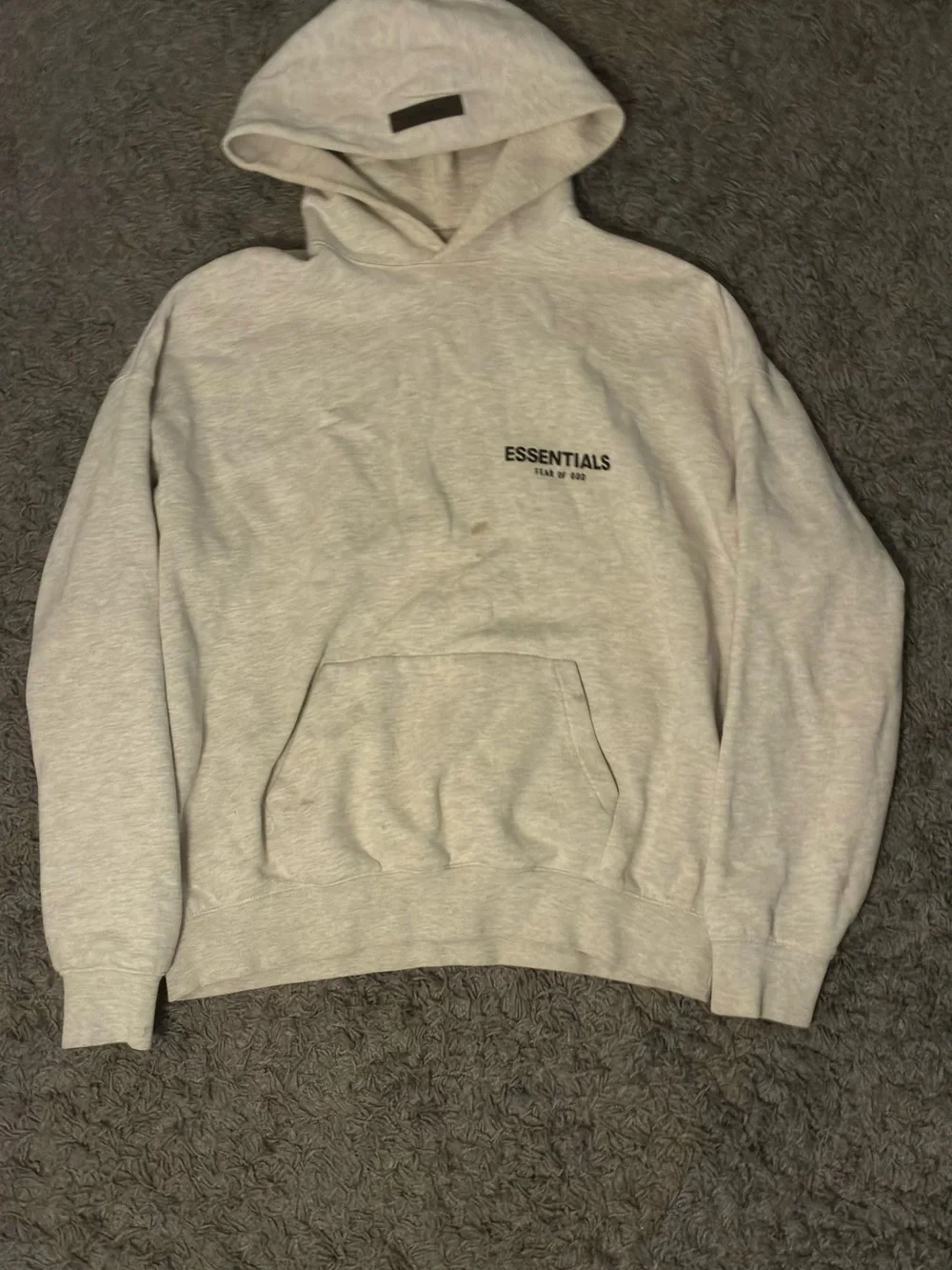 Essentials Men's Heather Light Gray Pullover Hoodie